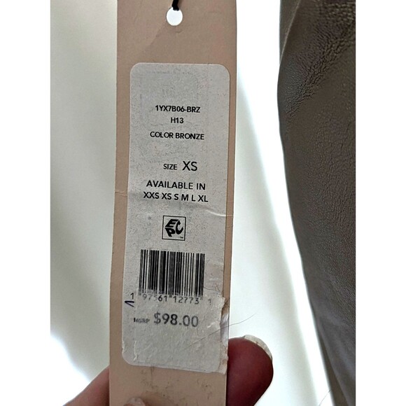 BCBGeneration Faux Leather Metallic Bronze/Gold Ankle Pants – Size XS – NWT - Picture 4 of 5